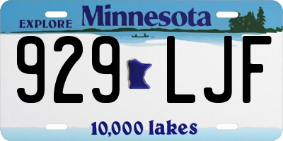 MN license plate 929LJF