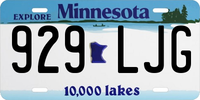 MN license plate 929LJG