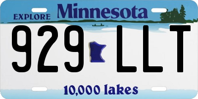 MN license plate 929LLT