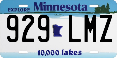 MN license plate 929LMZ