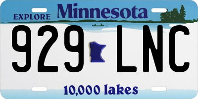 MN license plate 929LNC