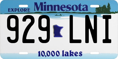 MN license plate 929LNI