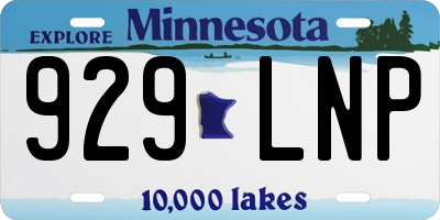 MN license plate 929LNP