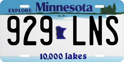 MN license plate 929LNS