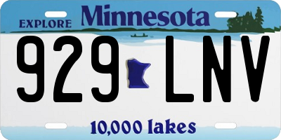 MN license plate 929LNV
