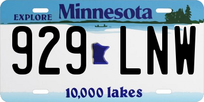MN license plate 929LNW