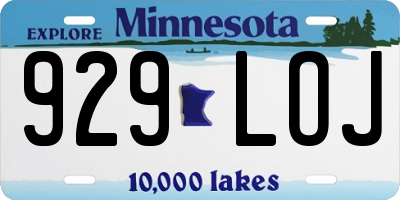 MN license plate 929LOJ