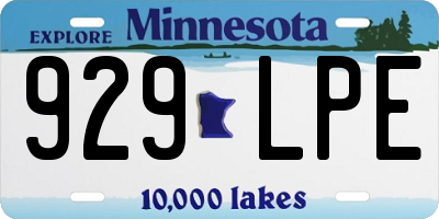 MN license plate 929LPE