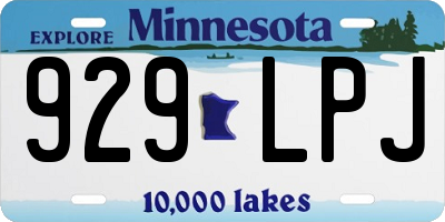 MN license plate 929LPJ
