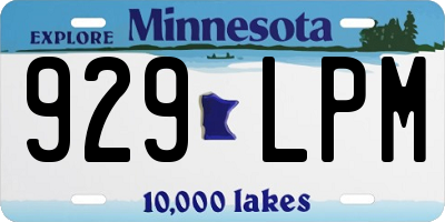 MN license plate 929LPM