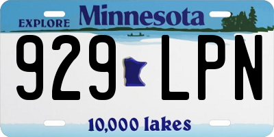 MN license plate 929LPN