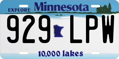 MN license plate 929LPW