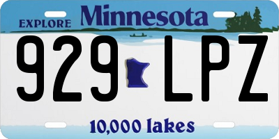 MN license plate 929LPZ