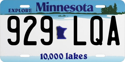 MN license plate 929LQA