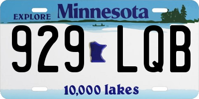 MN license plate 929LQB