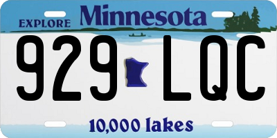 MN license plate 929LQC