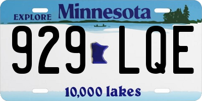 MN license plate 929LQE