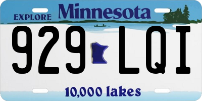 MN license plate 929LQI