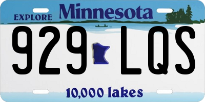 MN license plate 929LQS