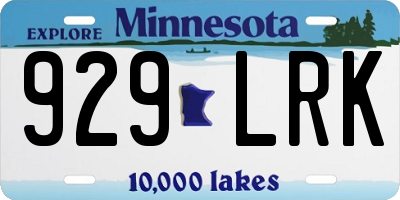 MN license plate 929LRK