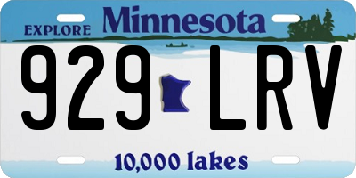 MN license plate 929LRV