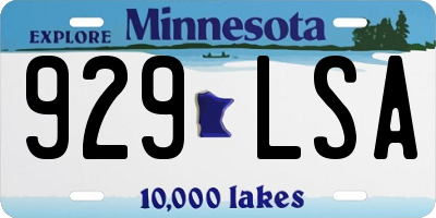 MN license plate 929LSA