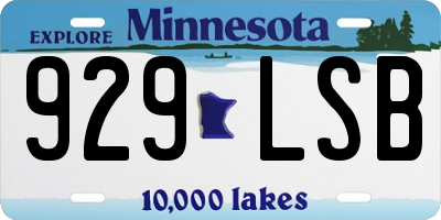 MN license plate 929LSB