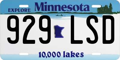 MN license plate 929LSD