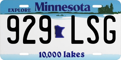 MN license plate 929LSG