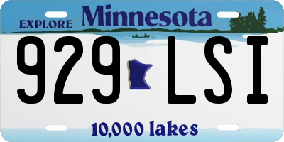 MN license plate 929LSI