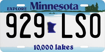 MN license plate 929LSO