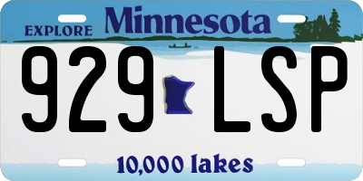 MN license plate 929LSP