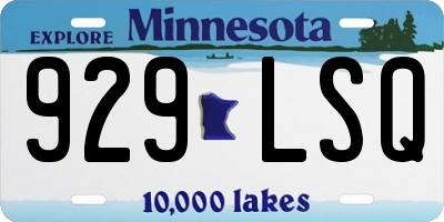 MN license plate 929LSQ