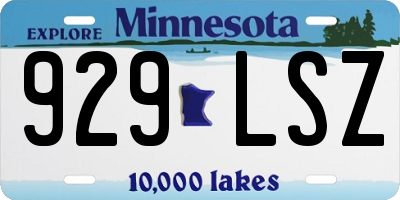 MN license plate 929LSZ