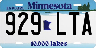 MN license plate 929LTA