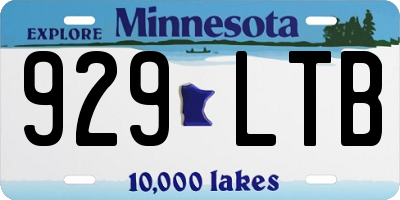 MN license plate 929LTB