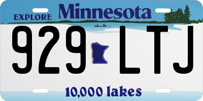 MN license plate 929LTJ