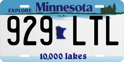MN license plate 929LTL