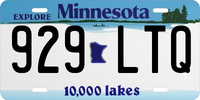 MN license plate 929LTQ