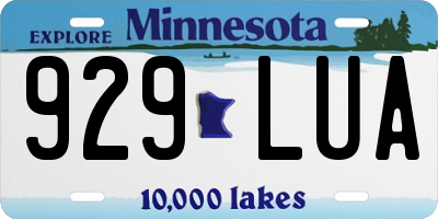 MN license plate 929LUA