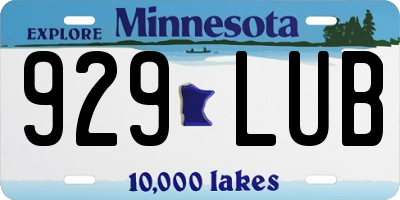 MN license plate 929LUB