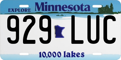MN license plate 929LUC