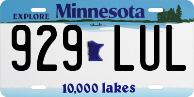 MN license plate 929LUL