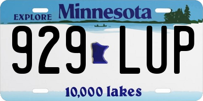 MN license plate 929LUP