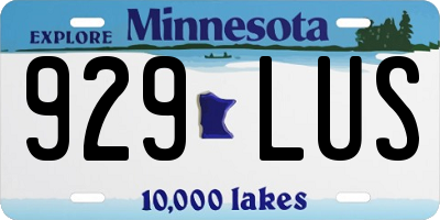 MN license plate 929LUS