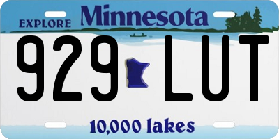 MN license plate 929LUT