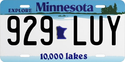 MN license plate 929LUY
