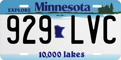 MN license plate 929LVC