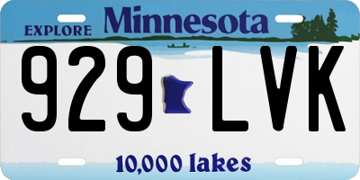 MN license plate 929LVK