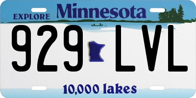 MN license plate 929LVL